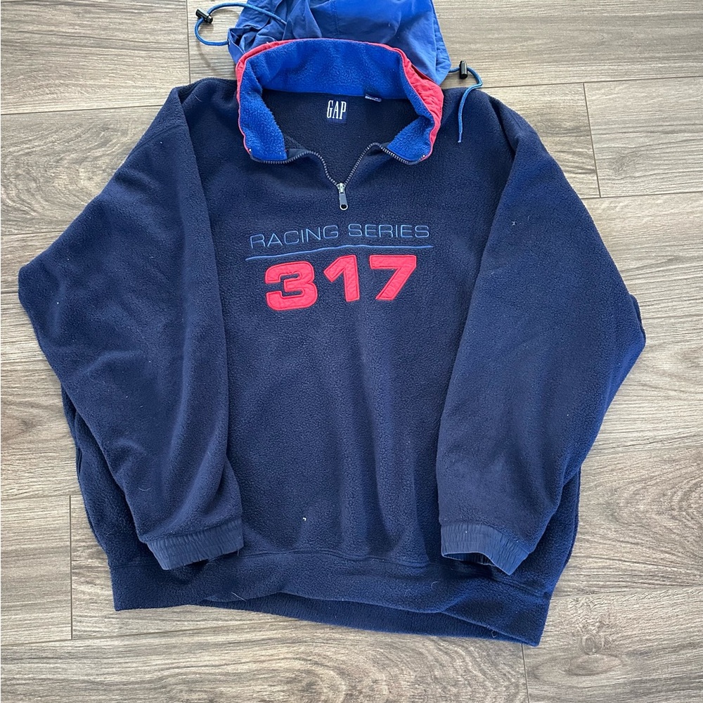 Vintage GAP Racing Series 317 Navy and Red Pullover